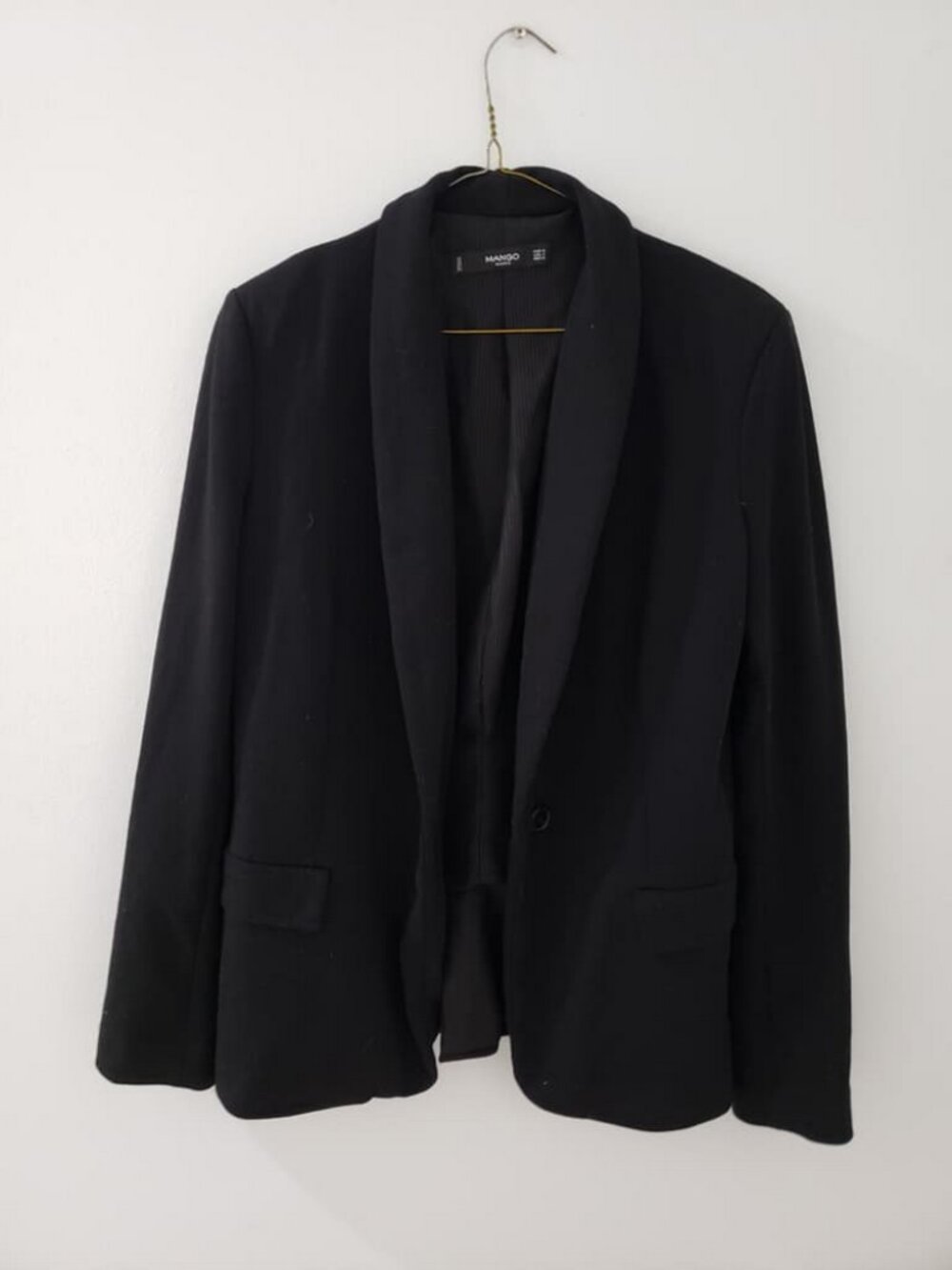 Mango Women’s Knit Blazer In Black Size S